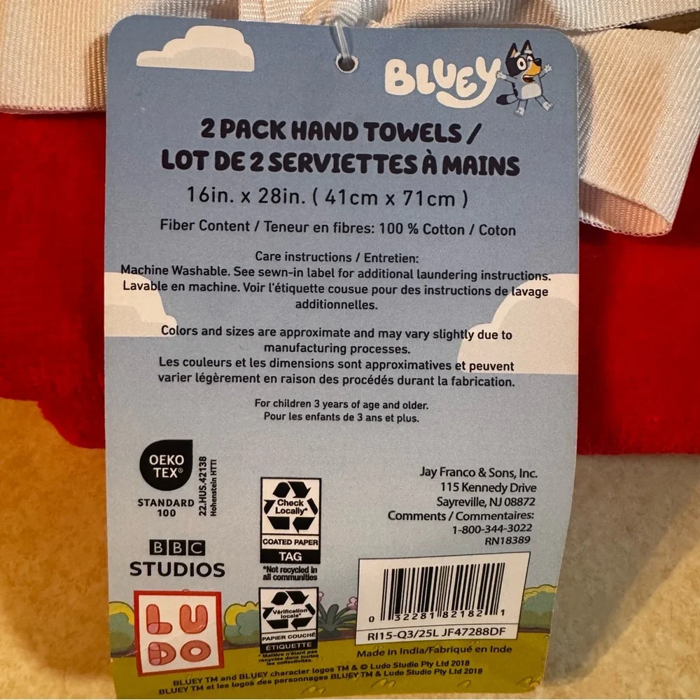 NWT Bluey Hand Towels